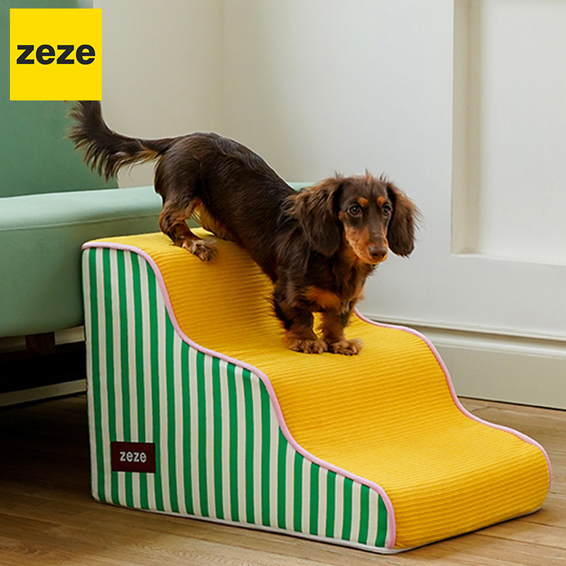 ペット用品 zeze 犬 猫 スロープ ステップ 階段 介護 おしゃれ かわいい インテリア BRETON Striped Pet Stairs Petifam
